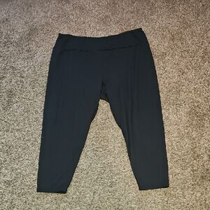 Feather Blaxk Womens Black Cropped Pants. Sz 3X